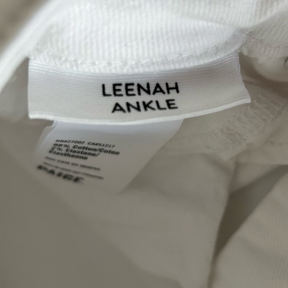 Paige White Leenah Ankle Button Fly Cotton Stretch High Rise Denim Jeans size 27 - Picture 6 of 14